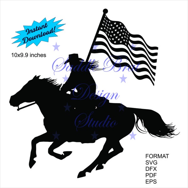 Running Horse With American Flag, Western Horse Woman Rider svg, png, dxf, Cricut, instant download, Horse svg, Drill Team