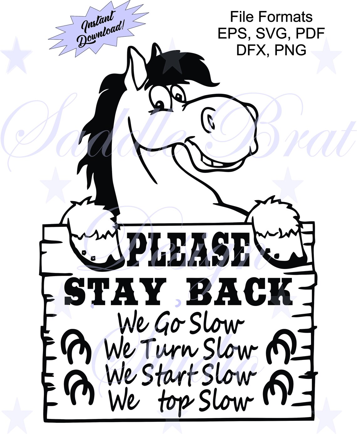 Horse Trailer Decal Safety Decal Stay Back Please Etsy