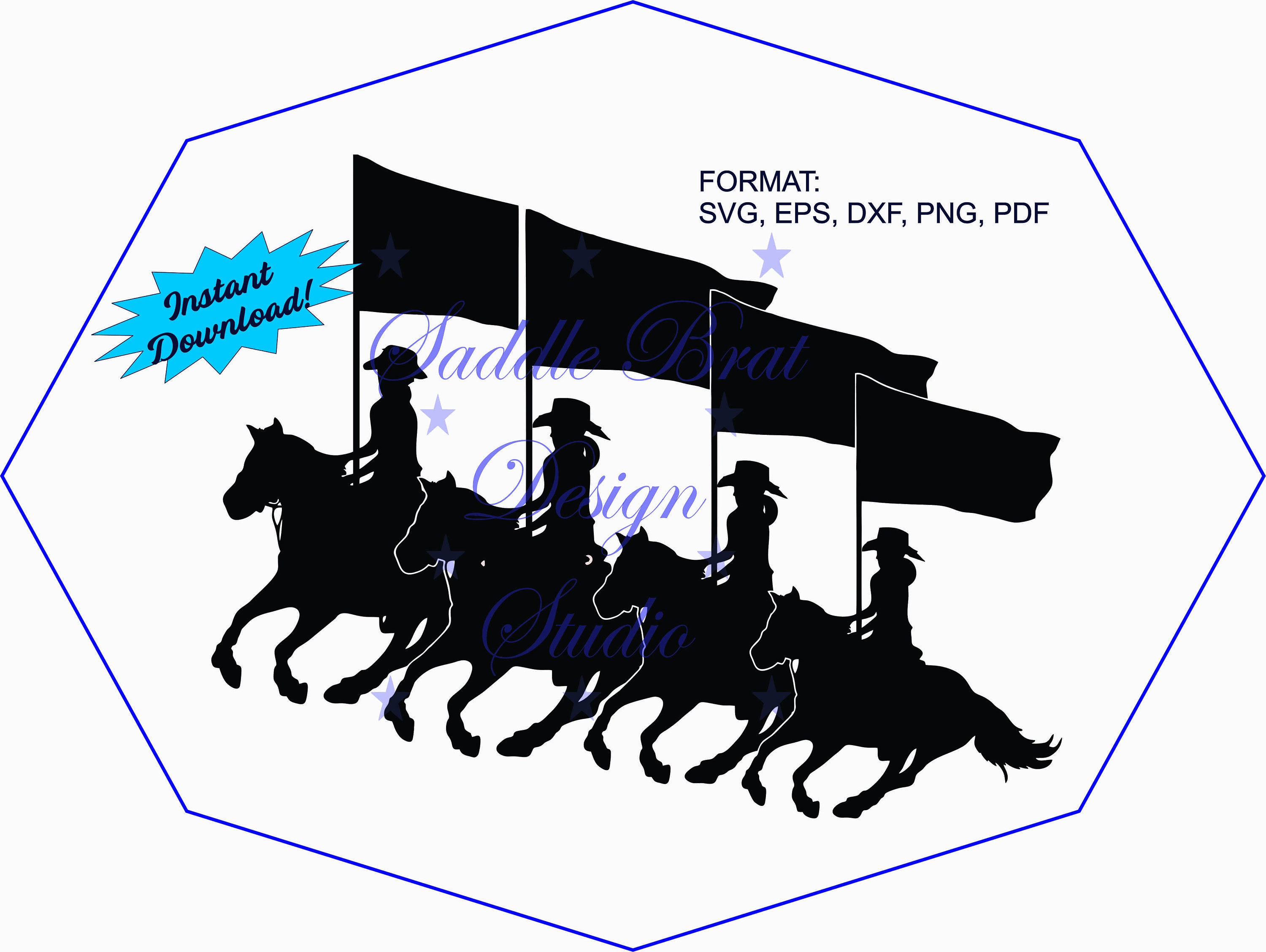 DRILL TEAM Running Horse With Flag Western Horse Woman | Etsy