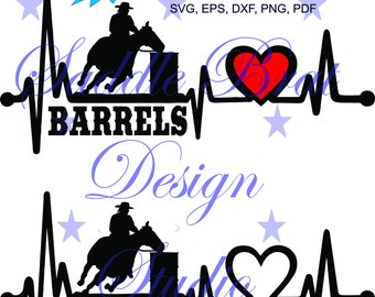 HEARTBEAT Barrel Racer, Barrel Racing Horse svg, png, dxf, eps, Cricut, instant download, Horse svg, Horse decal