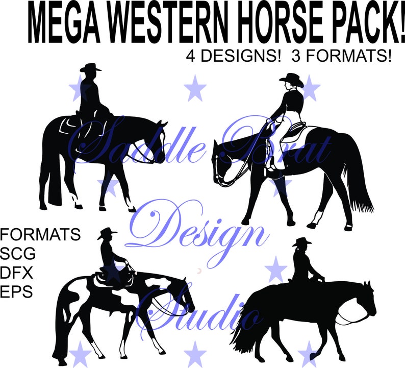 Download HUGE WESTERN HORSE pack svg png dxfeps Cricut instant | Etsy