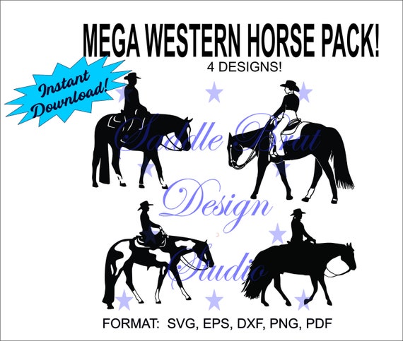 WESTERN MEGA PACK! Western Woman Rider, Western Pleasure svg, png, dxf, eps. pdf, instant download, Horse svg, Western Horse,Horse decal