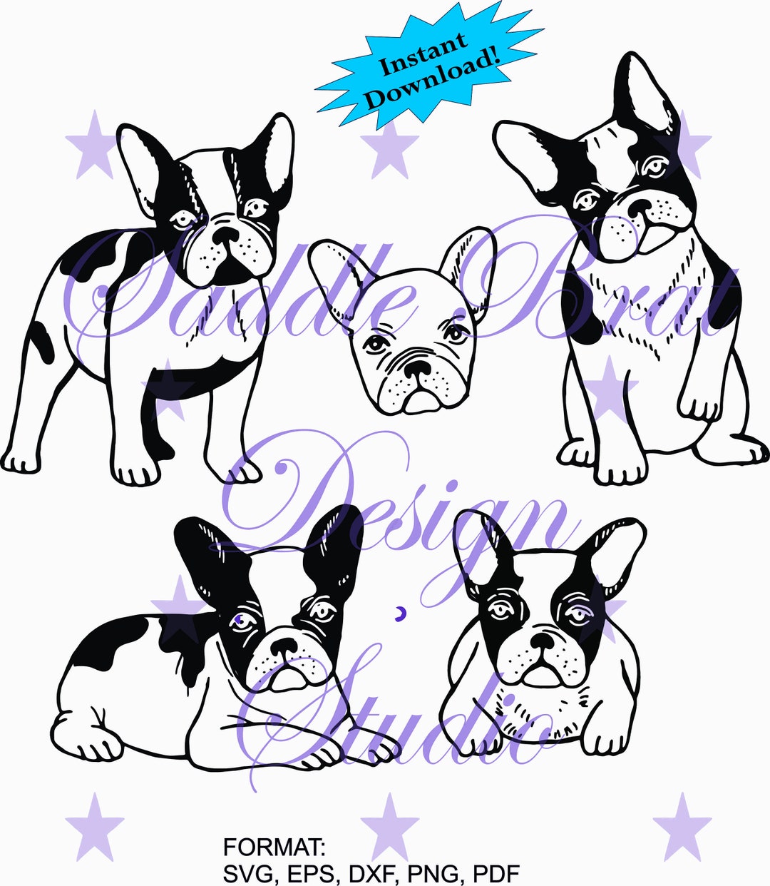 HUGE FRENCH BULLDOG Pack Svg Png Dxf Cricut Silhouette - Etsy Australia