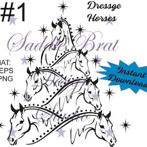 PFERD WEIHNACHTSBAUM!! Dressur Englisches Pferd svg, eps, pdf, png, dxf Cricut, sofort download, Pferd, Weihnachtsbaum