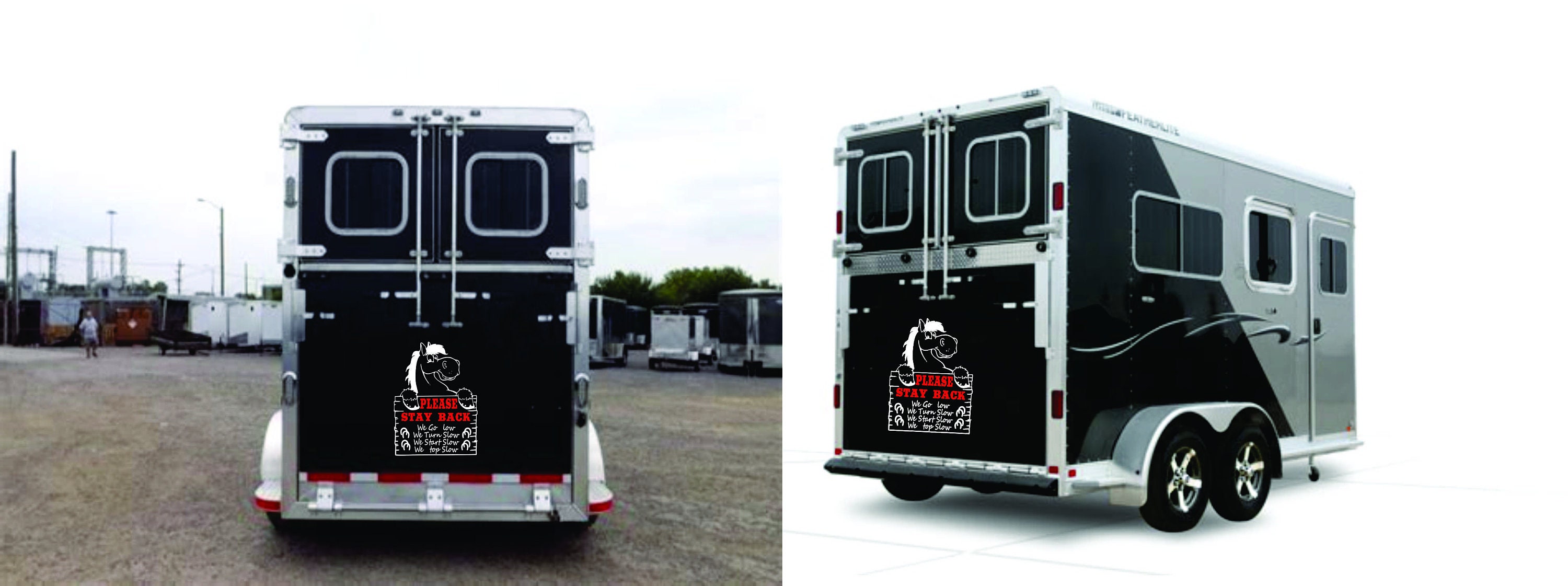 CAUTION Horse Trailer Safety Decal Caution Decal Trailer Etsy