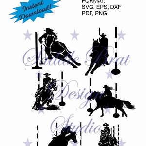 HUGE POLE BENDING pack! svg, png, dxf, eps, pdf Cricut, instant download, Horse, Pole Bender, Western Horse