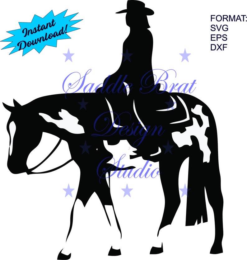 Download 2 PACK PAINT HORSE Western Rider Western Horse svg png | Etsy
