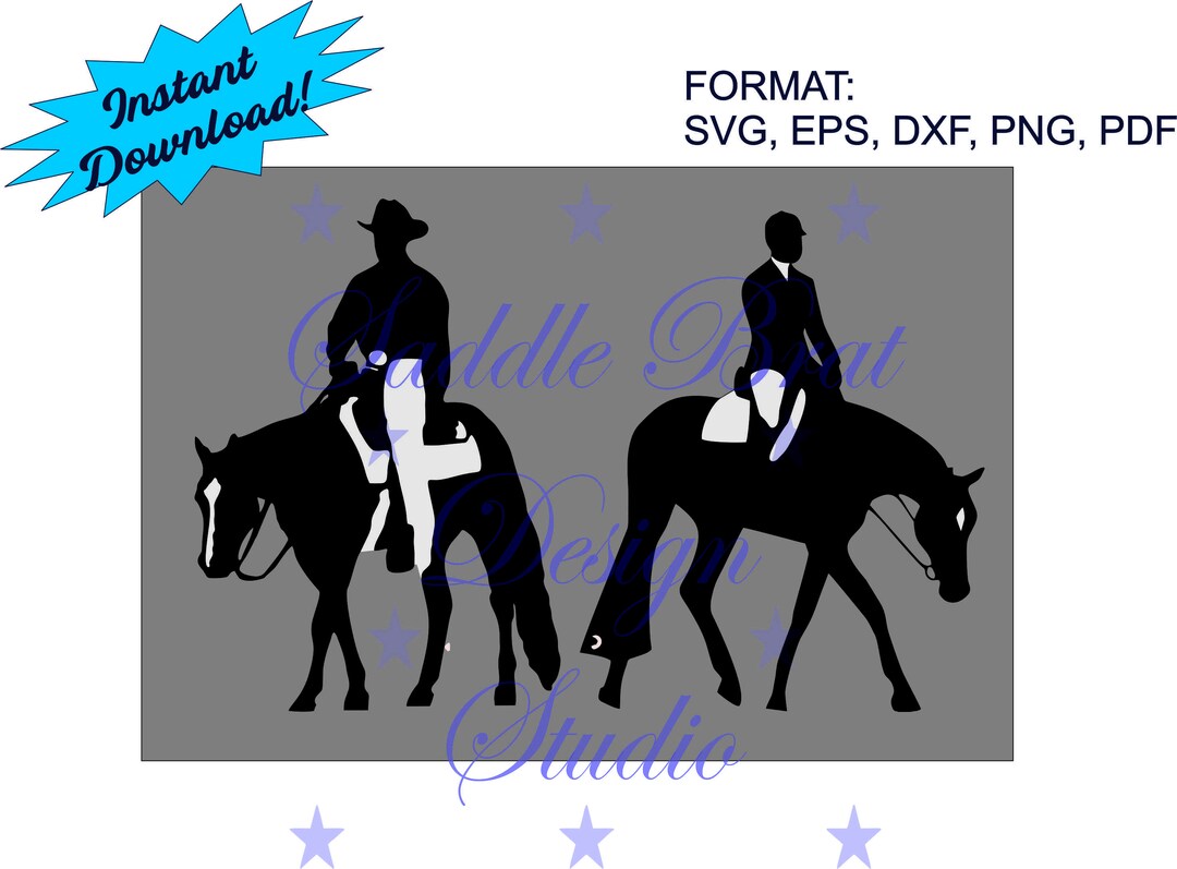 Western Rider, English Rider, Svg, Png, Dxf, Pdf, Eps, Cricut, Instant ...