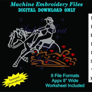 Reiner, Reining Western Horse Machine Embroidery, instant download, Horse, Woman Reining Reiner, Horse decal