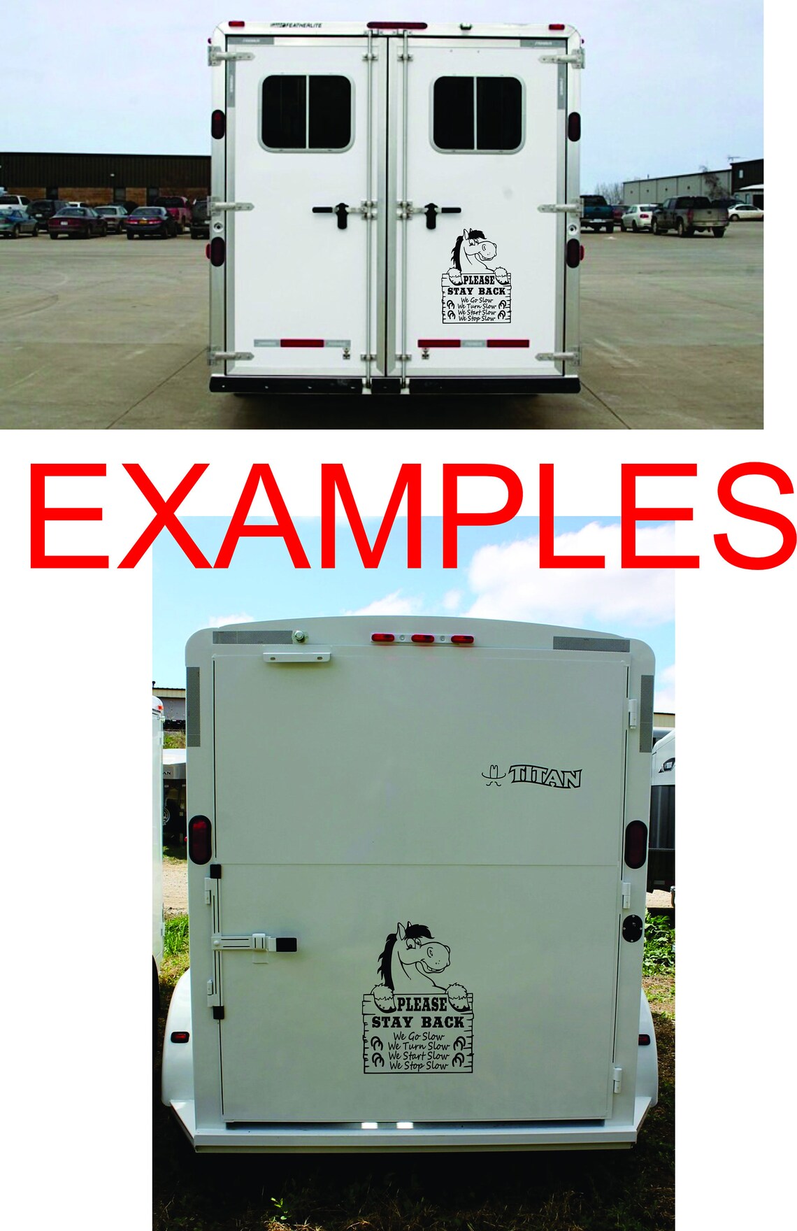 Horse Trailer Decal Safety Decal Stay Back Please Etsy Canada