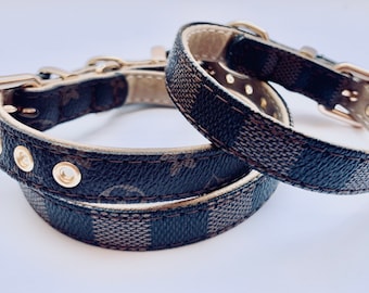 gucci print dog collar