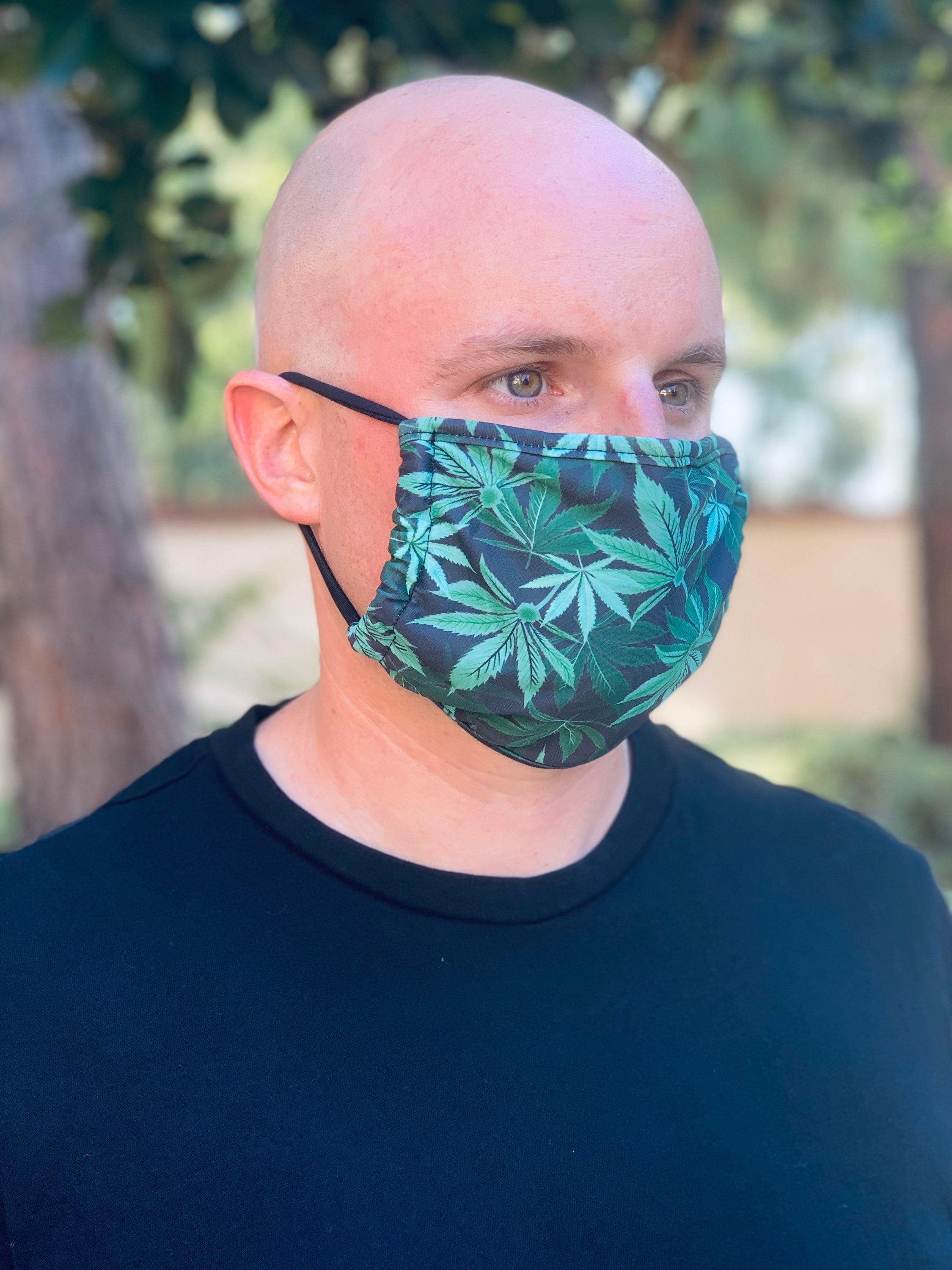 Weed Face Mask Adult Cotton 3 Layers MaskWeed Leaf Face Etsy