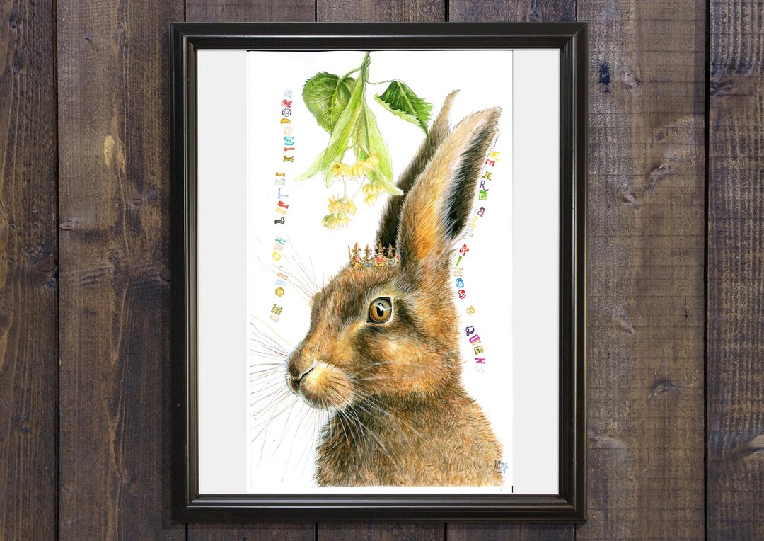 Kings Queens Rabbit Hare Bunny Art Animal Drawing Instant Download ...
