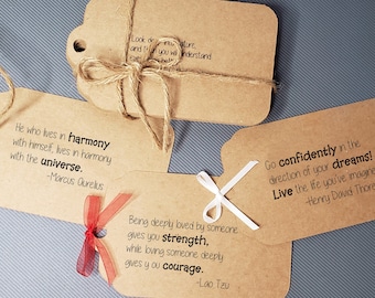 20/40 Motivational Inspirational Life Quotes on Large 3x5" TAGS! Happy affirmation tag cards - encouragement cards NO duplicates
