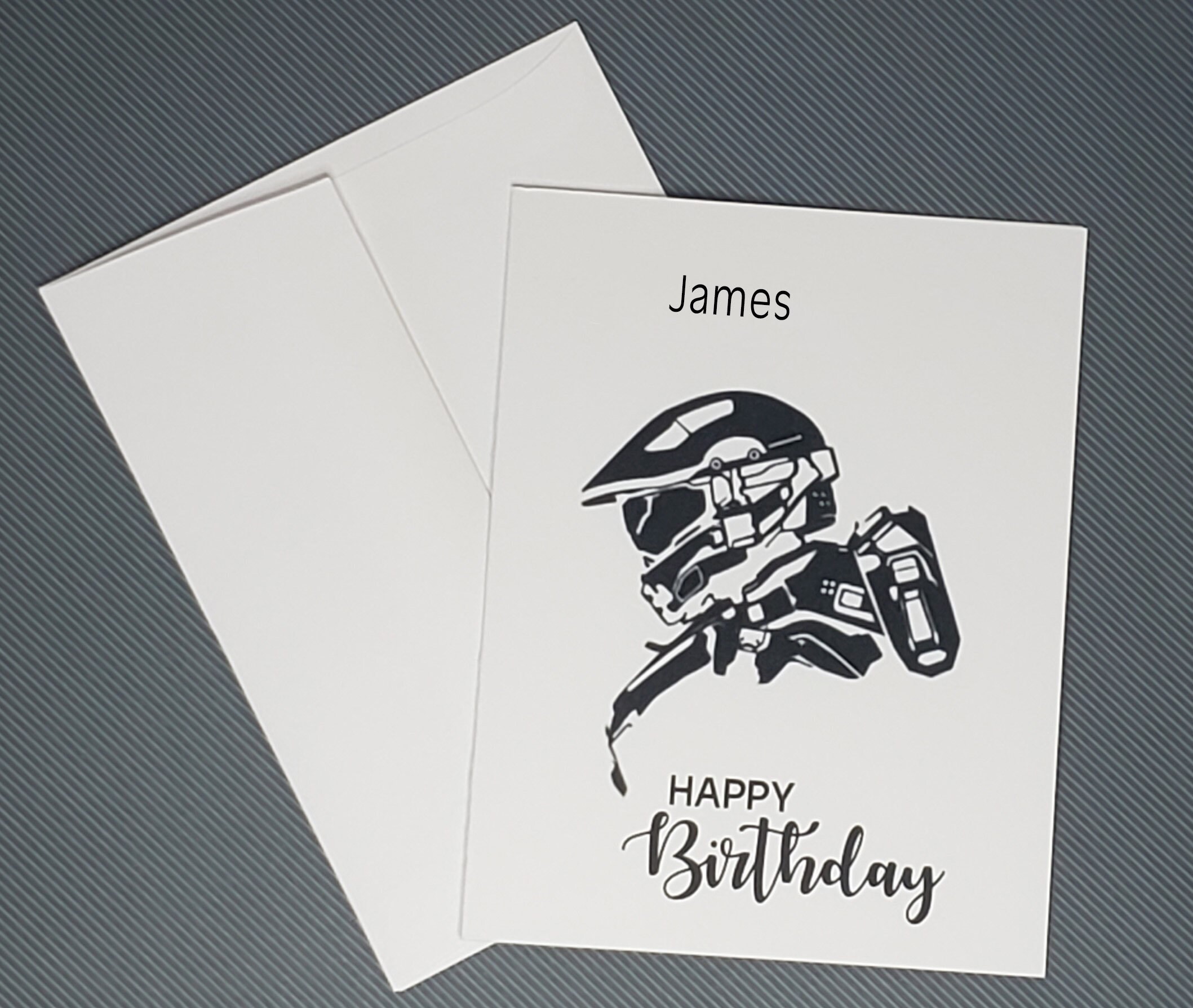Happy Birthday Greeting Card Halo Inspired Name | Etsy