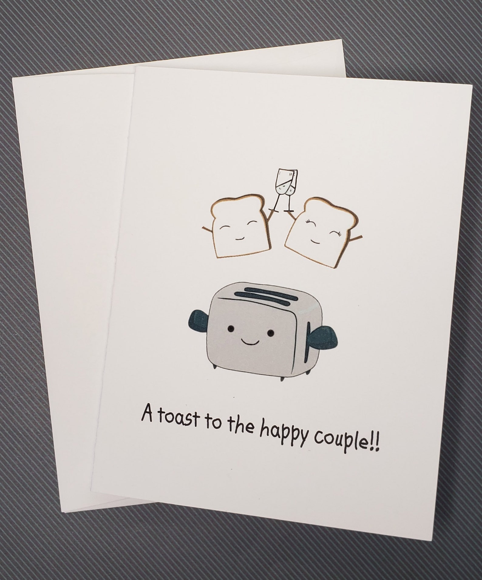 A Toast to the Happy Couple Greeting Card Toast Toaster Pun - Etsy