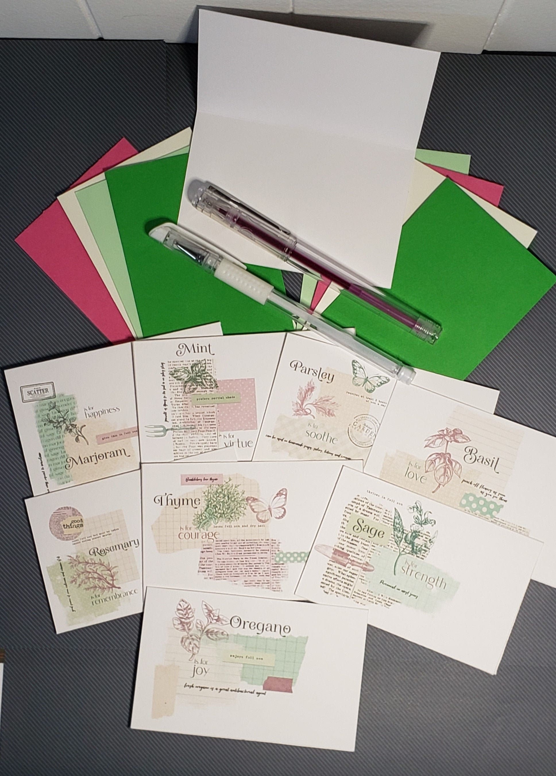 8 Floral Blank Small Note Cards. Handcrafted. Perfect for Etsy