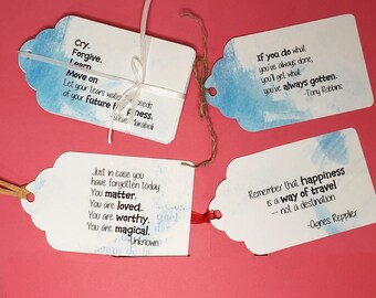 20/40 Motivational Inspirational Life Quotes on Large 3x5" TAGS!   affirmation tag cards - encouragement cards NO duplicates