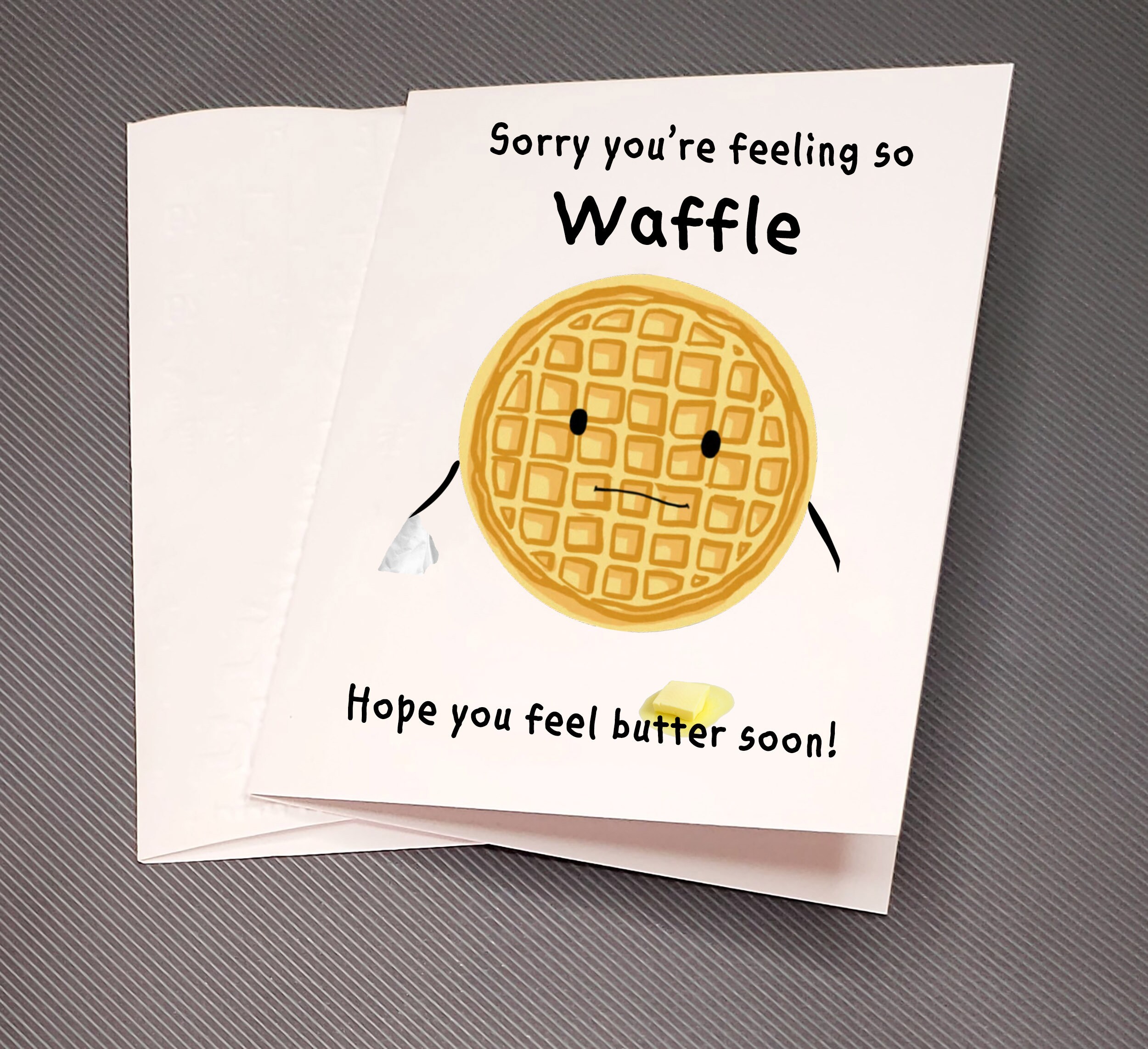 Feeling Waffle Pun Greeting Card Waffle Feel Butter Food Pun Etsy