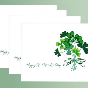 4 St. Patrick's Day Shamrock Bouquet Blank Handmade Greeting Card.  Notecard Bouquet  Patty's Day