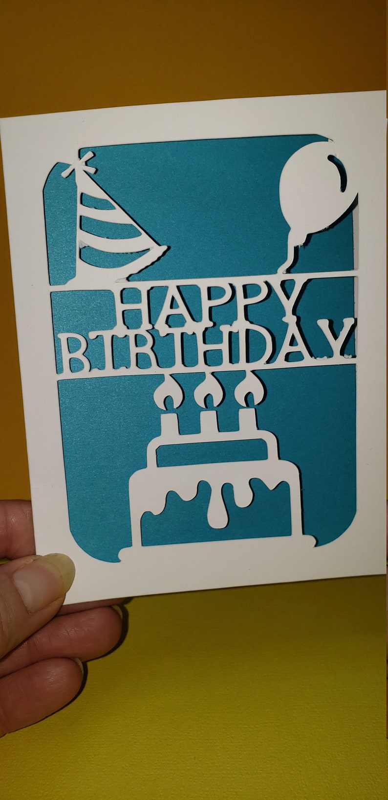 Birthday Diecut Birthday Card W/color Options Greeting Card Happy
