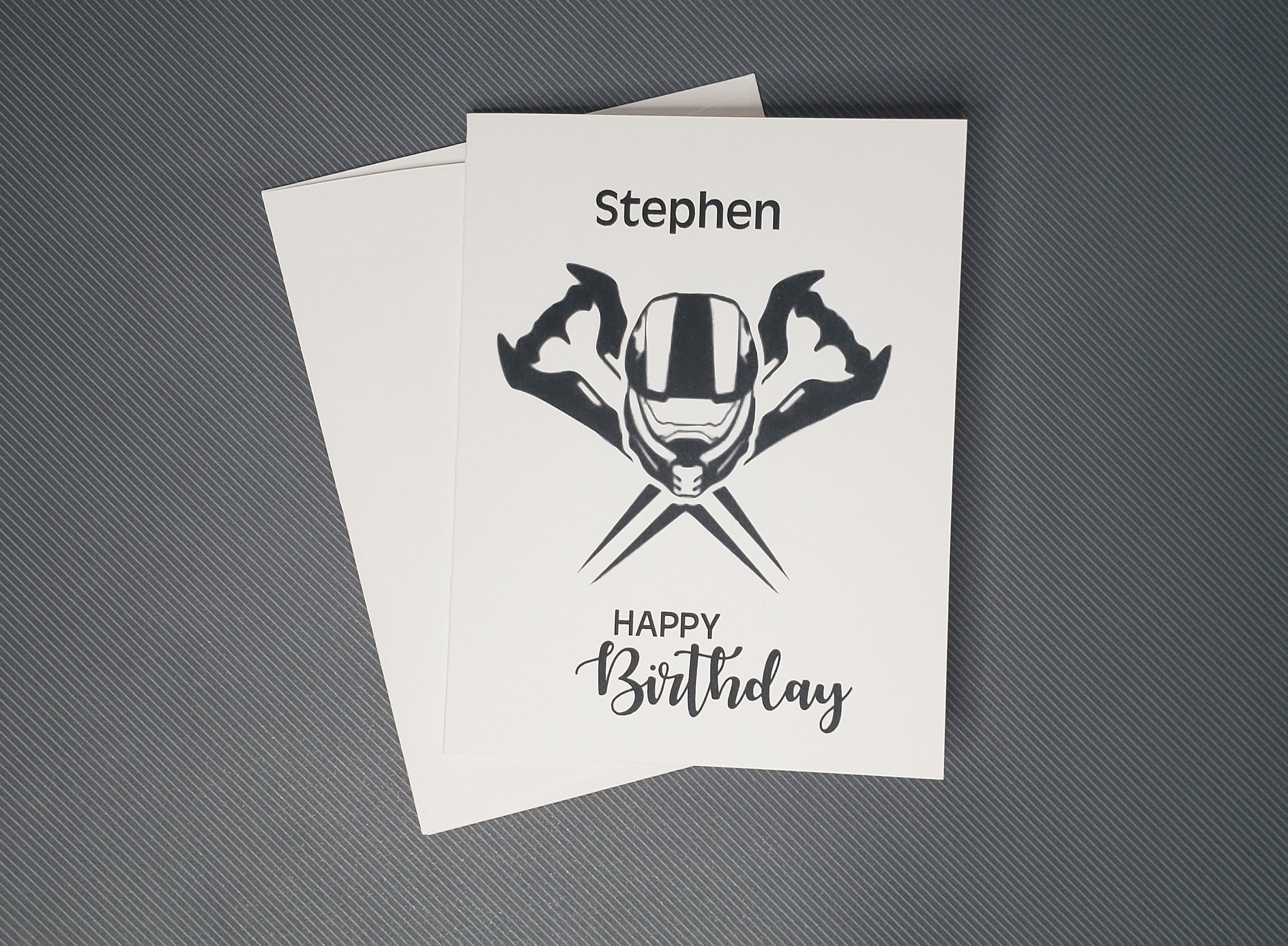 Happy Birthday Greeting Card Halo Inspired Name | Etsy