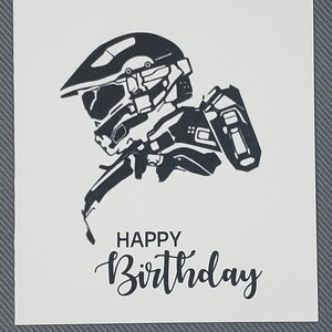 Happy Birthday Greeting Card Halo Inspired Name | Etsy