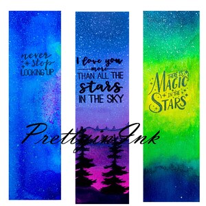 Celestial Space Digital Download Bookmarks Bundle