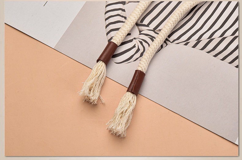 Casual Cotton Cord Belts for Women,sweet Knotted Waist Rope,beige Tassel Belt ,waist Rope