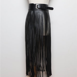 Personalized long fringed skirt,Wide PU leather belt womens,Fashion belt with tassel decoration,Adjustsble tassel belt,Festival belt