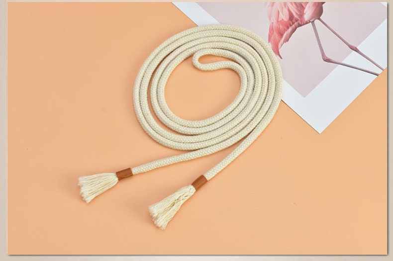 Casual Cotton Cord Belts for Women,sweet Knotted Waist Rope,beige