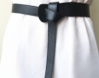 Ceinture en cuir fine pour femme,Ceinture en cuir pleine fleur,Ceinture en cuir réglable,Ceinture à nœuds en cuir véritable,Ceinture en cuir tressé,Ceinture pour robe,Ceinture pour manteau.