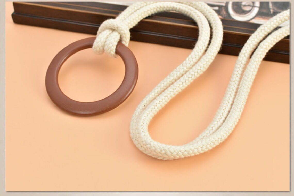 Casual Cotton Cord Belts for Womenwaisted Belt With Circle Etsy