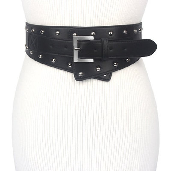 Punk Rivet Belt Women Leather Metal Buckle Belts Girl Fashion