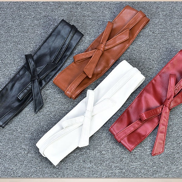 PU Leather wrap belt,Soft suede leather belt,Obi belt women soft waist belt,Wide corset sash belt,Tie belt for women,Bow knot ladies belt ,