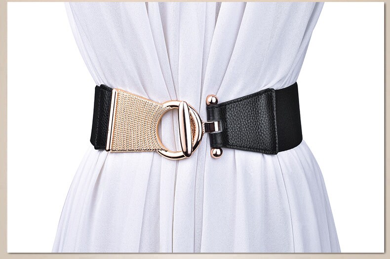 ZIBUYU Elastic Stretchable Ladies Waist Belt with Interlocking