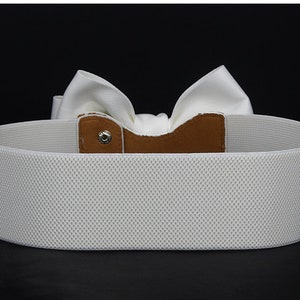 Black Obi Belt Sash,Bowknot Waist Cincher,Stretchable belt,Elastic belt,Handmade Wedding belt,Bridesmaid gift,Coat belt. image 10