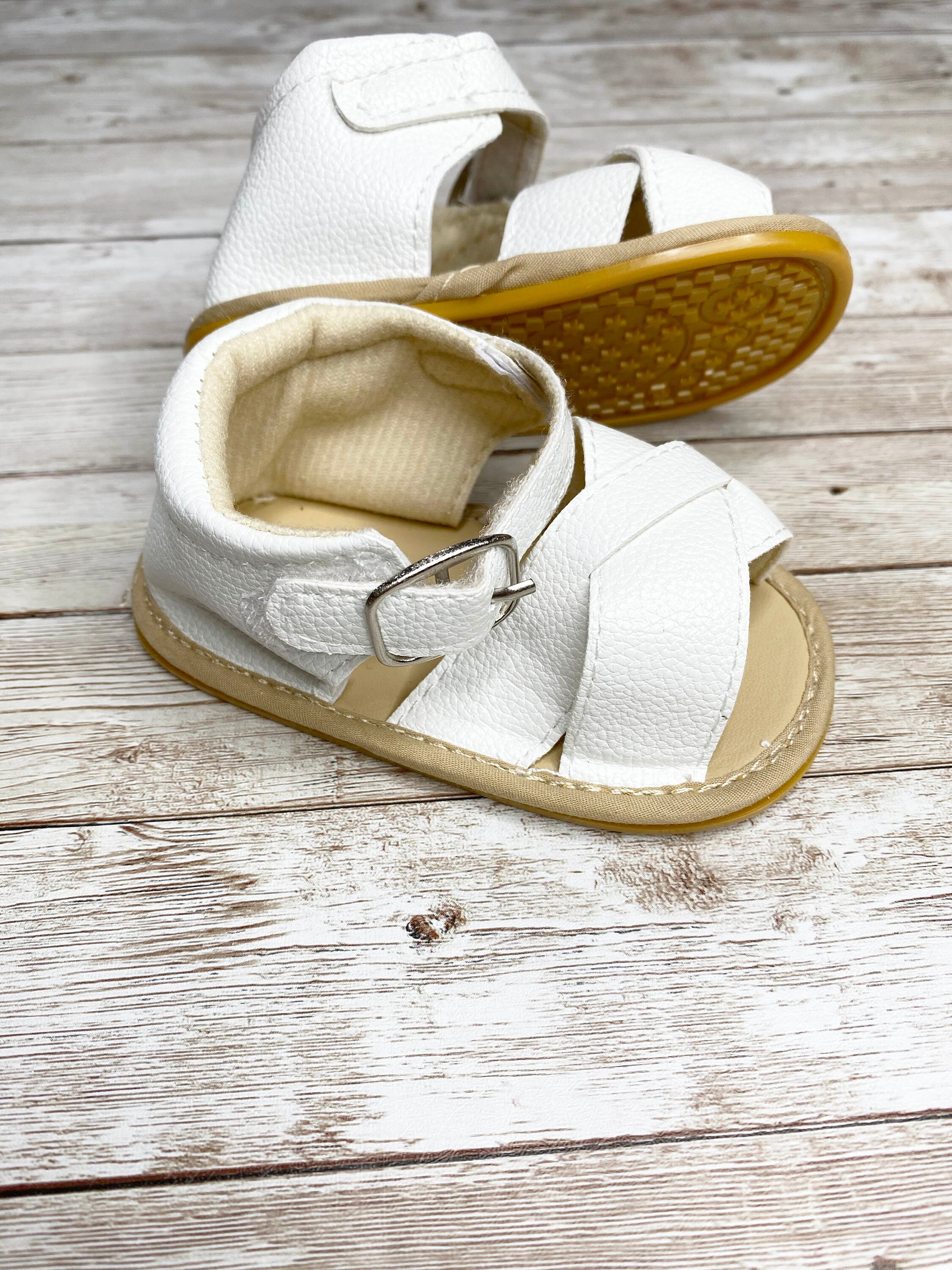 Baby Boy White Leather Sandals informacionpublica.svet.gob.gt
