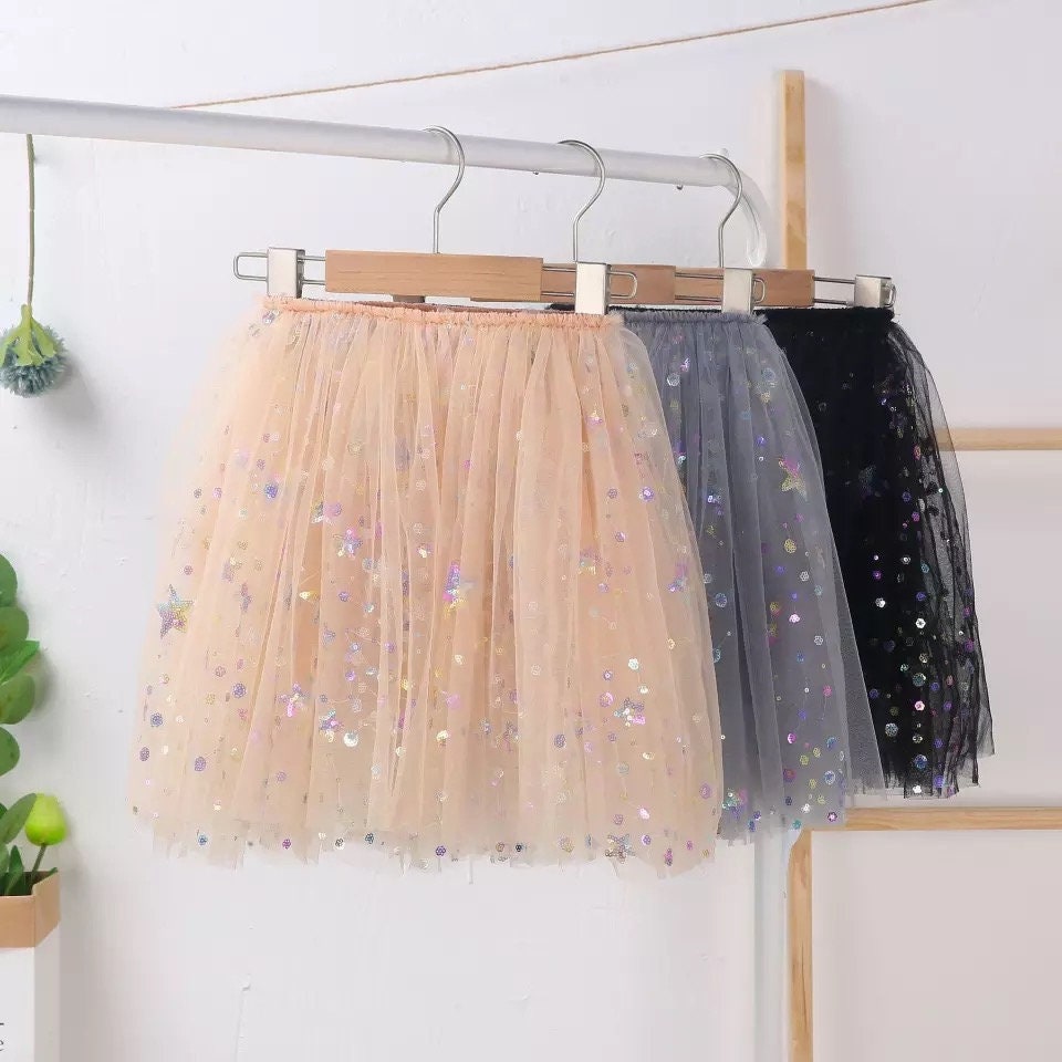 Sequins Tulle Skirt Girl Birthday Skirt Toddler Dress up Etsy