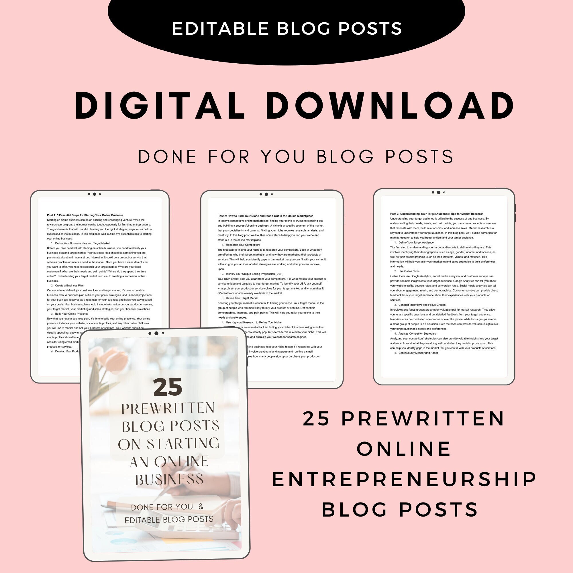 25 Prewritten Blog Posts on Starting an Online Business - Etsy