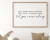 Home Was A Dream Cover Me Up Lyric Sign Love song Lyric Sign Farmhouse home decor Wall Decor Farmhouse Sign