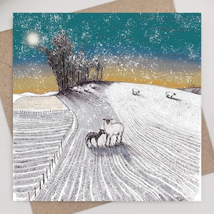 Kerstkaart Little Lamb