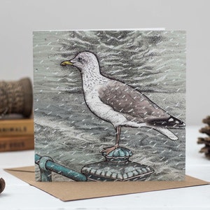 Carte de Noël mouette