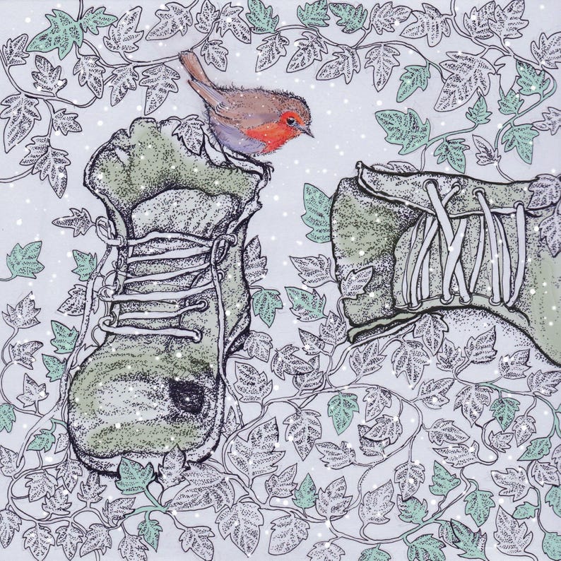 Cartão de Natal Robin on Boots imagem 2