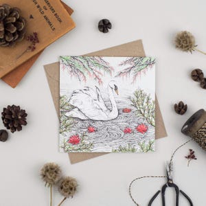 Cartão de Natal Cisne imagem 2