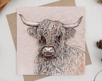 Highland Cow Christmas Card