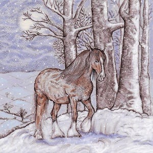 Carte de Noël Shire Horse en hiver image 2