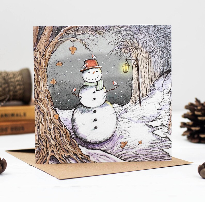 Carte de Noël bonhomme de neige image 1