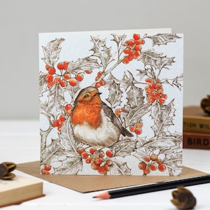 Carte de Noël Robin et Holly image 1