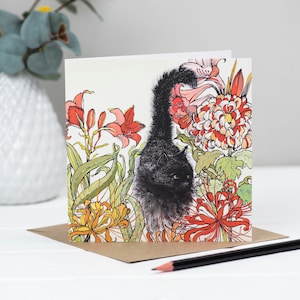 Chat noir Carte de vœux